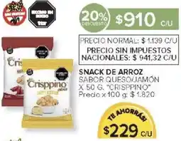Carrefour Crisppino snack de arroz sabor queso/jamón oferta