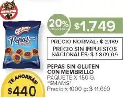 Carrefour Smams pepas sin gluten con membrillo paquete oferta