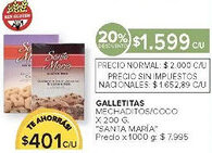 Carrefour Santa maría galletitas mechaditos/coco oferta