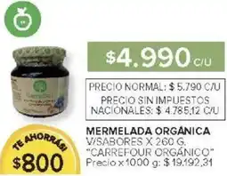 Carrefour Carrefour orgánico mermelada orgánica v/sabores oferta