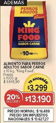 Carrefour King food alimento para perros adultos sabor carne oferta