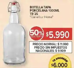 Carrefour Botella tapa porcelana oferta