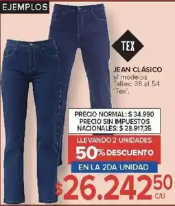 Carrefour Tex jean clásico v/ modelos oferta