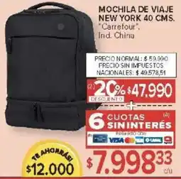 Carrefour Carrefour mochila de viaje new york oferta