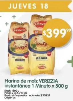 Supermercados Buenos Días Verizzia harina de maíz instantánea oferta