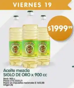 Supermercados Buenos Días Siglo de oro aceite mezcla oferta