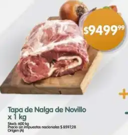 Supermercados Buenos Días Tapa de nalga de novillo oferta