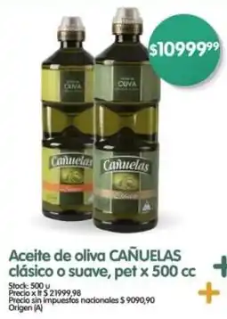 Supermercados Buenos Días Cañuelas aceite de oliva clásico o suave, pet oferta