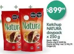 Supermercados Buenos Días Natura ketchup doypack oferta