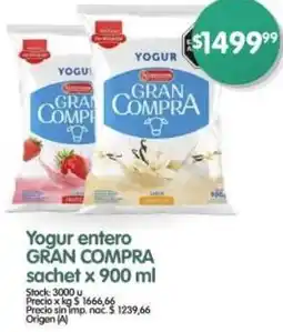 Supermercados Buenos Días Gran compra yogur entero sachet oferta