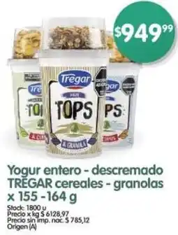Supermercados Buenos Días Trĕgar yogur entero-descremado cereales - granolas oferta