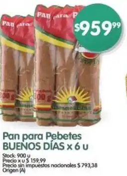 Supermercados Buenos Días Buenos días pan para pebetes oferta