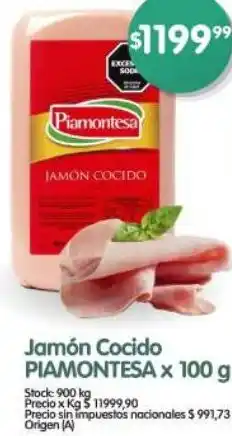 Supermercados Buenos Días Piamontesa jamón cocido oferta