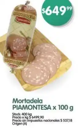 Supermercados Buenos Días Piamontesa mortadela oferta