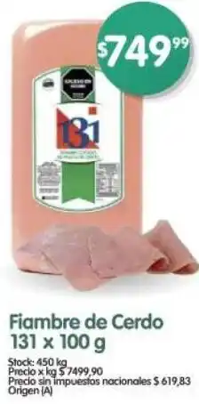 Supermercados Buenos Días 131 fiambre de cerdo oferta