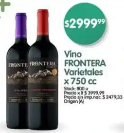 Supermercados Buenos Días Frontera vino varietales oferta