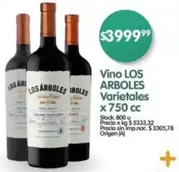 Supermercados Buenos Días Los arboles vino varietales oferta