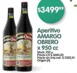 Supermercados Buenos Días Amargo obrero aperitivo oferta