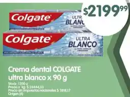 Supermercados Buenos Días Colgate crema dental ultra blanco oferta