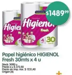 Supermercados Buenos Días Higienol papel higiénico fresh oferta