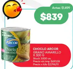 Supermercados Tadicor Choclo arcor grano amarillo oferta