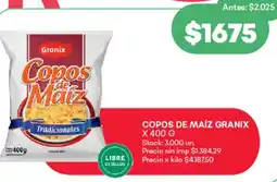 Supermercados Tadicor Granix copos de maíz oferta