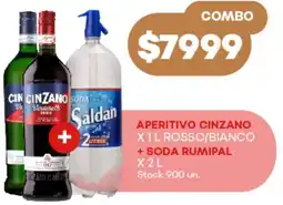 Supermercados Tadicor Aperitivo cinzano rosso/bianco + soda rumipal oferta