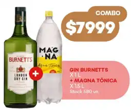 Supermercados Tadicor Burnetts gin + Tónica magna oferta