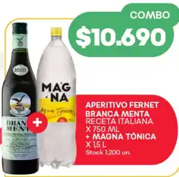 Supermercados Tadicor Aperitivo fernet branca menta receta italiana + magna tónica oferta