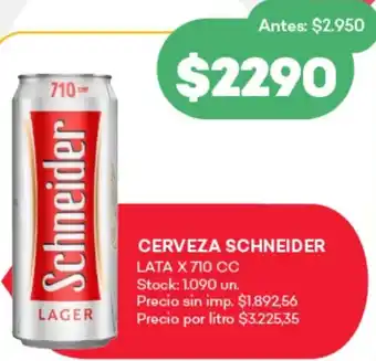 Supermercados Tadicor Schneider cerveza lata oferta