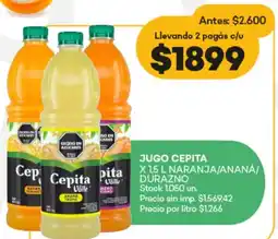 Supermercados Tadicor Cepita naranja/anana/ durazno jugo oferta