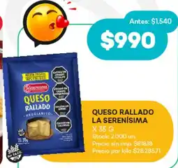Supermercados Tadicor La serenísima queso rallado oferta