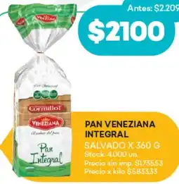 Supermercados Tadicor Integral pan veneziana salvado oferta