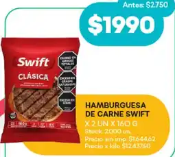 Supermercados Tadicor Swift hamburguesa de carne oferta