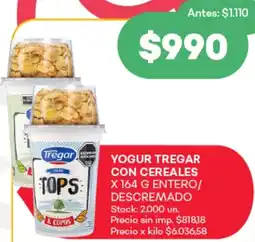 Supermercados Tadicor Tregar yogur con cereales oferta