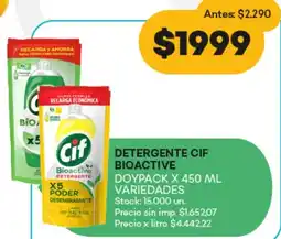 Supermercados Tadicor Cif detergente bioactive doypack oferta