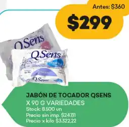 Supermercados Tadicor Qsens jabón de tocador oferta