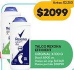 Supermercados Tadicor Rexona talco efficient original oferta
