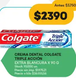 Supermercados Tadicor Crema dental colgate triple acción extra blancura oferta