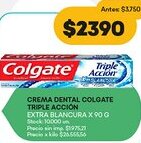 Supermercados Tadicor Crema dental colgate triple acción extra blancura oferta