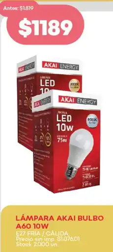 Supermercados Tadicor Akai bulbo lámpara A60 oferta