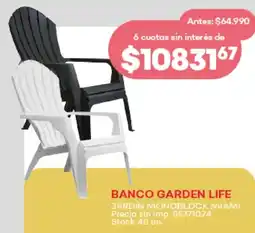 Supermercados Tadicor Banco garden life jardín monoblock miami oferta