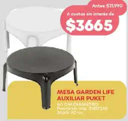 Supermercados Tadicor Mesa garden life auxiliar puket diametro oferta