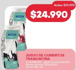 Supermercados Tadicor Juego de cubiertos tramontina leme rojo/negro oferta