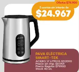Supermercados Tadicor Smart-tek pava eléctrica oferta