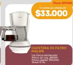 Supermercados Tadicor Philips cafetera de filtro oferta
