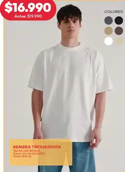 Supermercados Tadicor Remera tressesenta relax lisa básica oferta