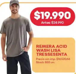 Supermercados Tadicor Remera acid wash lisa tressesenta oferta