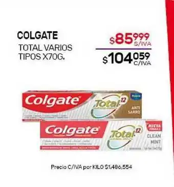 Nini Mayorista Colgate Total Varios Tipos x70g oferta
