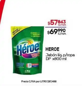 Nini Mayorista Heroe Jabón Líq. P/ropa x800 ml oferta